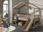 Housebed Forrest με τσουλήθρα από Φυσικό Ξύλο Δρυς 200×90 (Αποσπώμενη σκεπή) - Image 8
