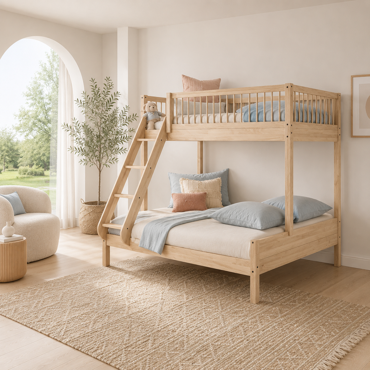 Forrest oak new Forrest - Ημίδιπλη Κουκέτα Μασίφ Δρυς 3 ατόμων 140X200 εκ. (Απλή) - Image 1