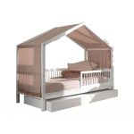 Λευκό Κρεββάτι Cabin Bed Forrest από Φυσικό Ξύλο Οξιά 200×90 (Χωρίς σκεπή)