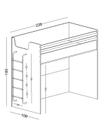 JOKER παιδική κουκέτα ΛΕΥΚΗ 100X200 με μεταλλική σκάλα - Image 3