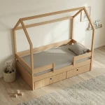 Kiddy Σπιτάκι Κρεβάτι Montessori Natural 3 σε 1 με Αφαιρούμενη Σκεπή - Image 2