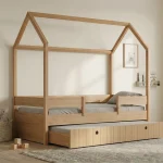 Kiddy Σπιτάκι Κρεβάτι Montessori Natural 3 σε 1 με Αφαιρούμενη Σκεπή - Image 4