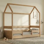 Kiddy Σπιτάκι Κρεβάτι Montessori Natural 3 σε 1 με Αφαιρούμενη Σκεπή - Image 5