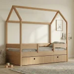 Kiddy Σπιτάκι Κρεβάτι Montessori Natural 3 σε 1 με Αφαιρούμενη Σκεπή - Image 6